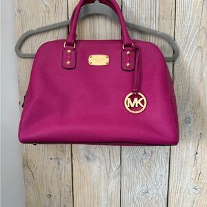 Michael Kors Pink Satchel with Gold Details